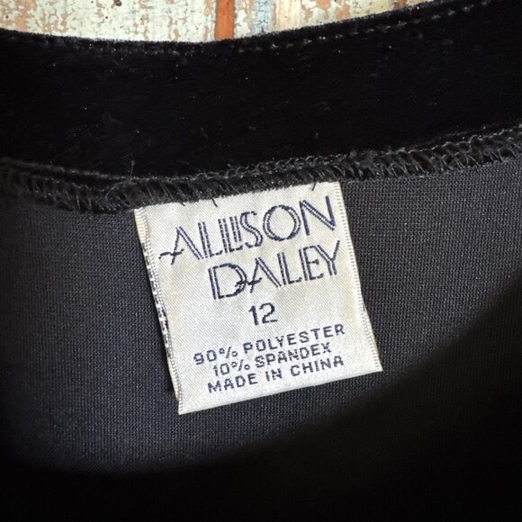 Allison Daley Black Velour/Velvet Tank Top 12 Sleeveless - Picture 3 of 7
